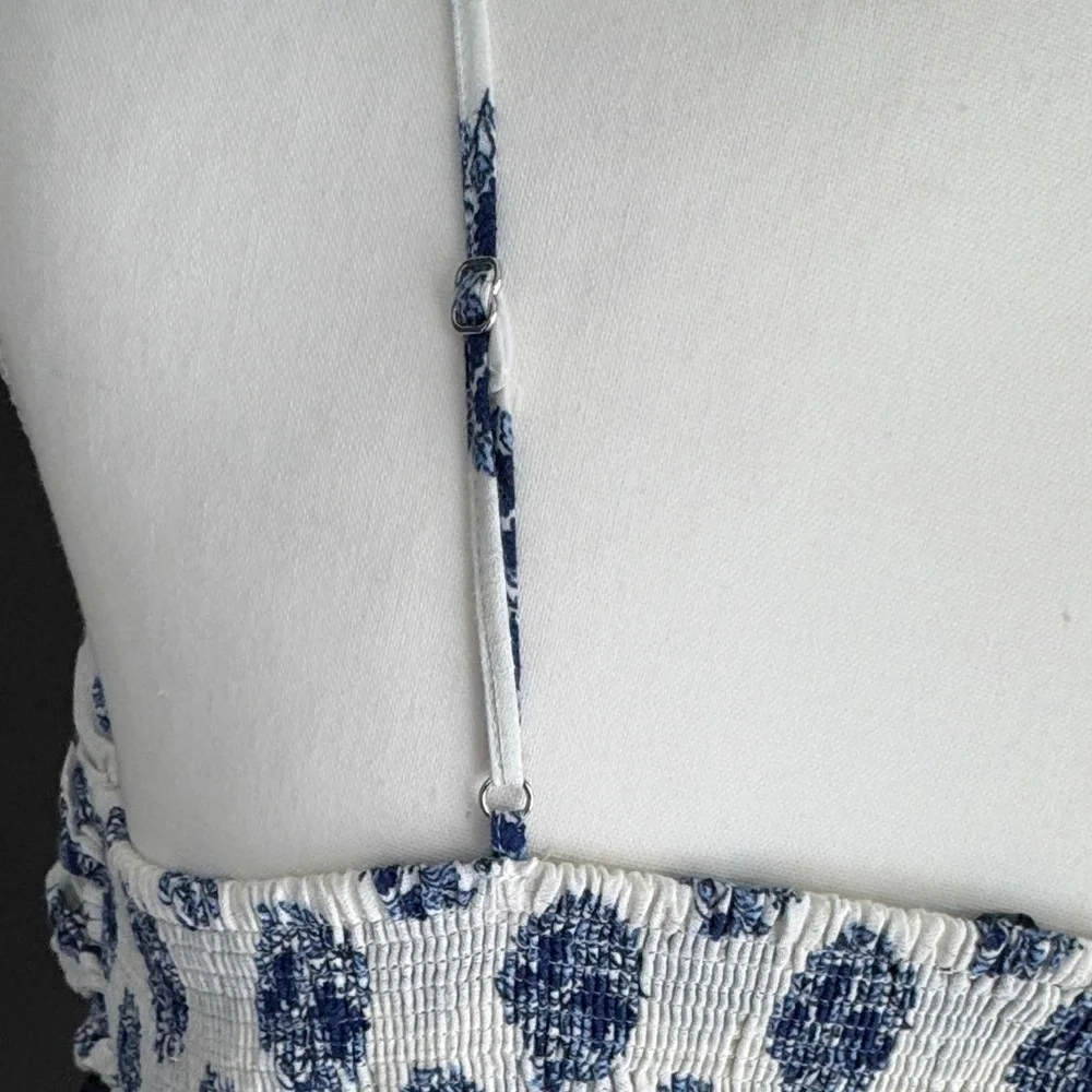 J Crew Gathered Lurex® gauze camisole in gathered floral block print Sz 6